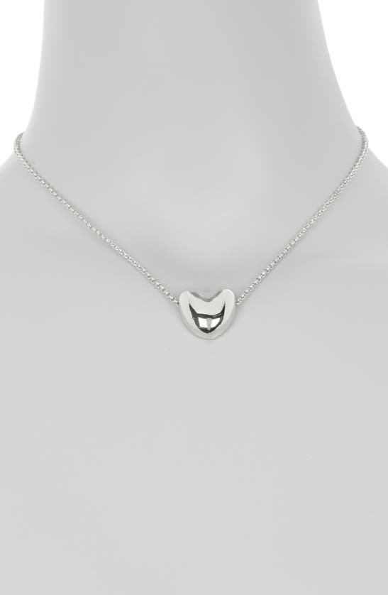 Shop Nordstrom Rack Puffy Heart Pendant Necklace In Silver
