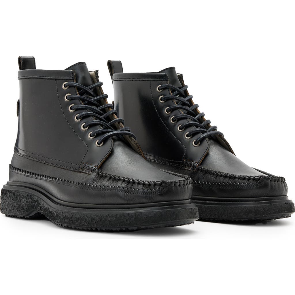 Allsaints Gibbs Moc Toe Boot In Black