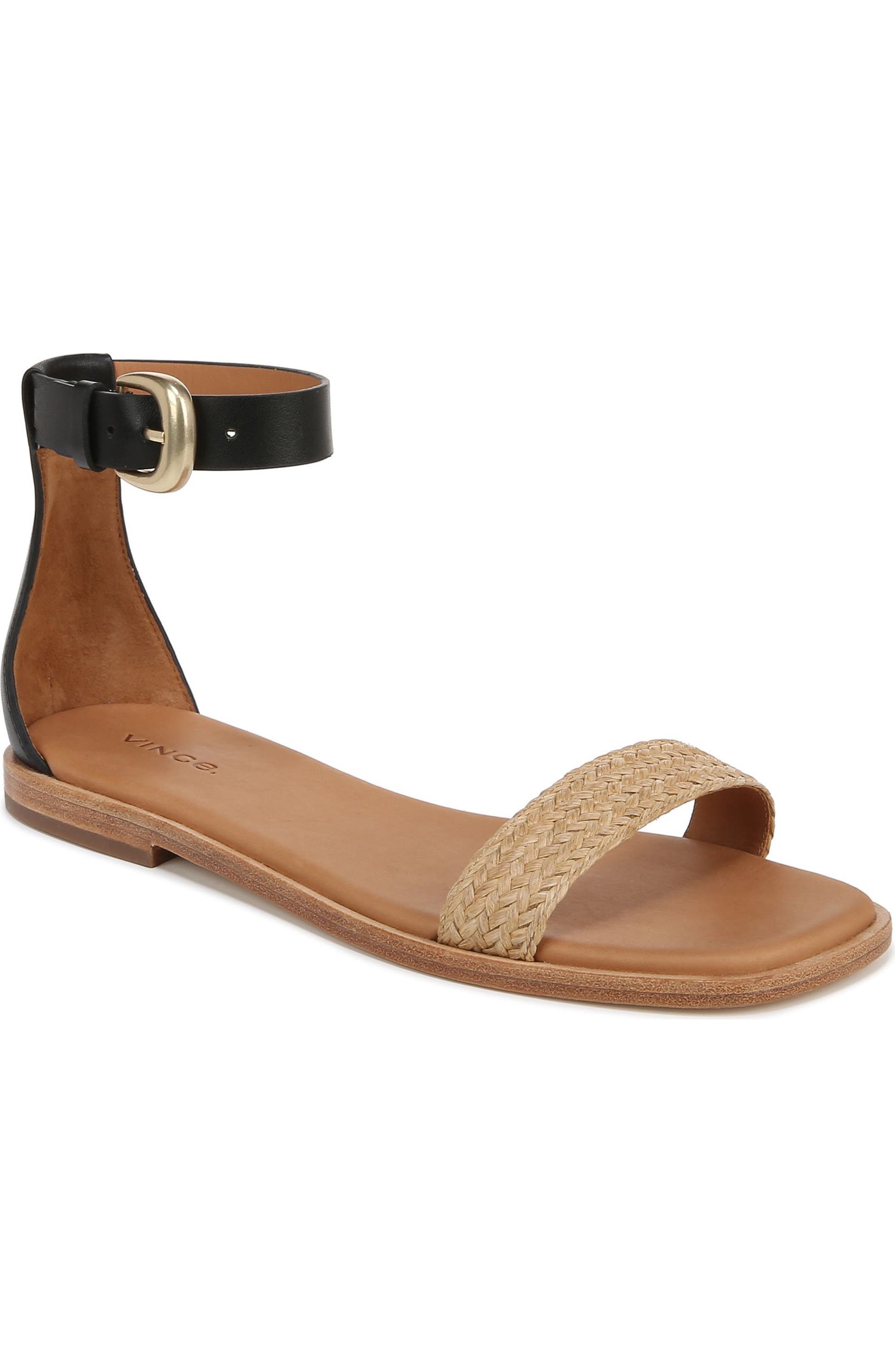 Vince Martina Ankle Strap Sandal, Main, color, Black - summer travel capsule wardrobe