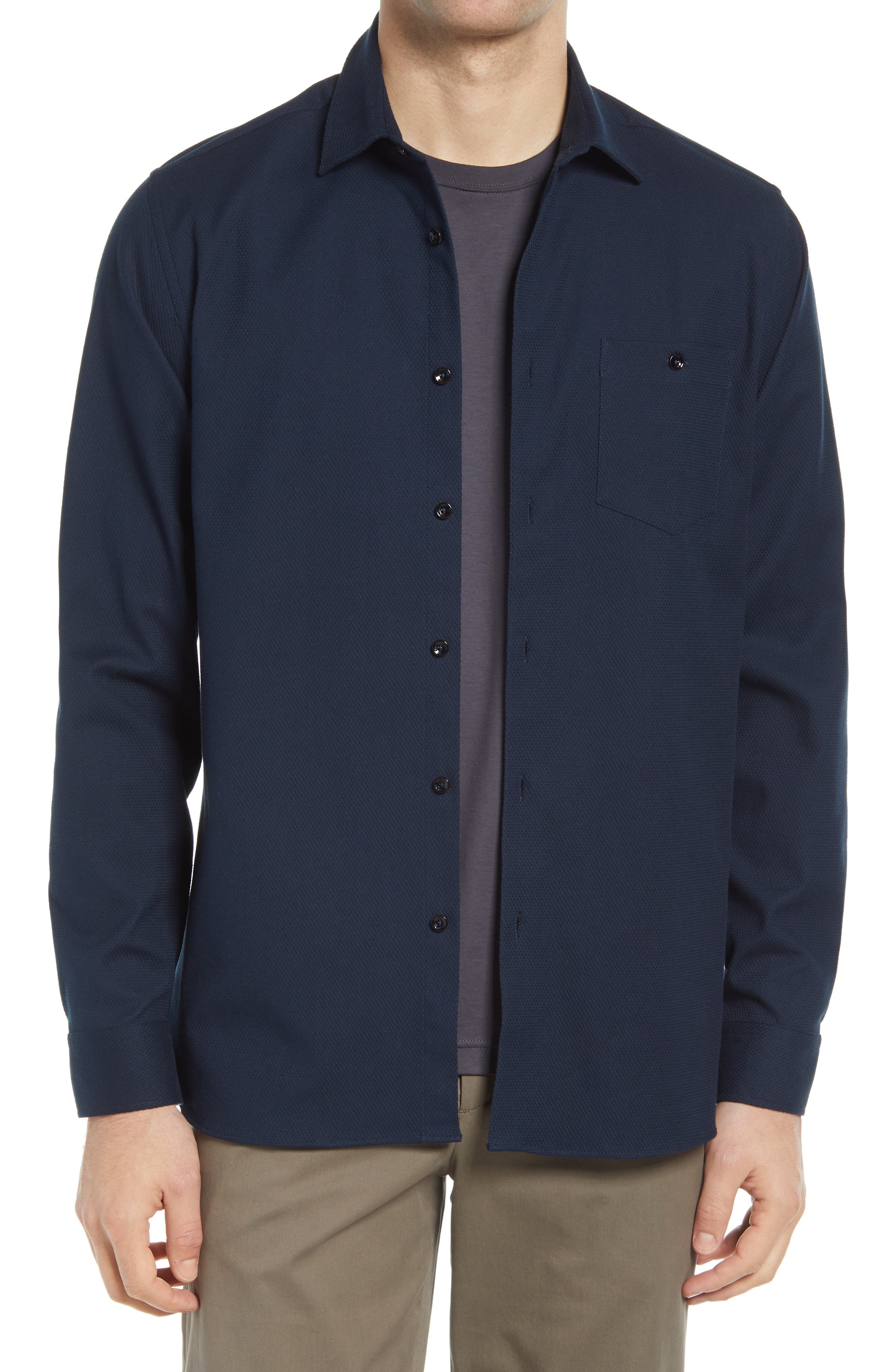 TED BAKER FOOTAG BUTTON-UP SHIRT,5059489166115