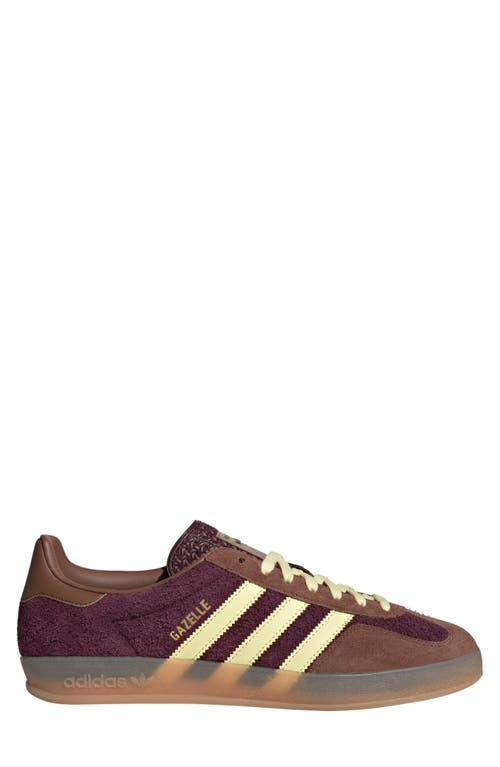 Adidas Originals Gazelle Indoor "maroon/almost Yellow/preloved Brown" Sneakers In Maroon/yellow/brown