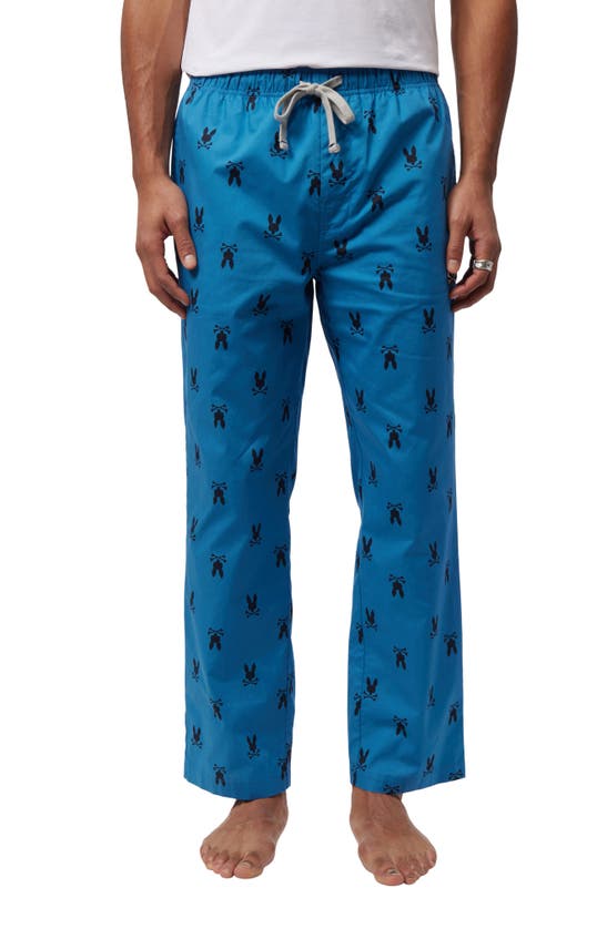 Psycho Bunny Cotton Poplin Pajama Pants In Yale Blue | ModeSens