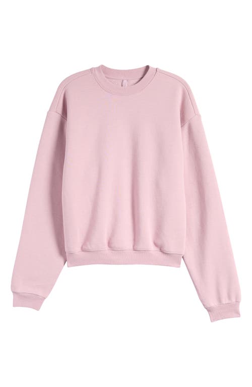 Shop Skims Cotton Blend Fleece Classic Crew Sweatshirt In Dusk