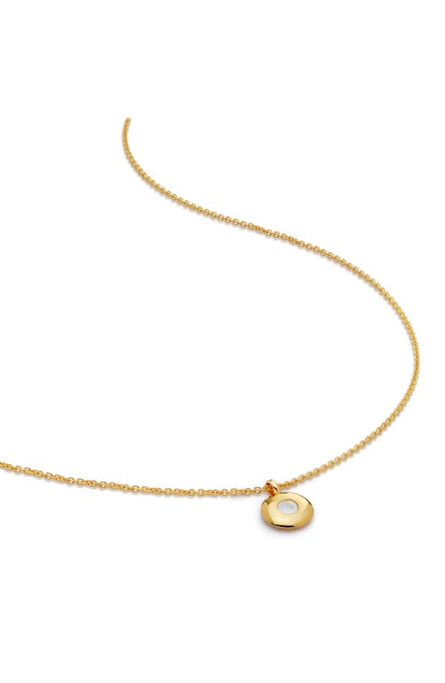 Monica Vinader June Birthstone Moonstone Pendant Necklace In 18k Gold Vermeil/june