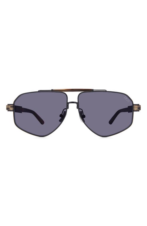 6FT 62mm Oversize Aviator Sunglasses in Espresso Bean /Smoke