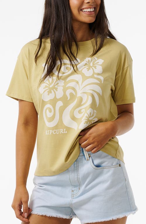 Shop Rip Curl Tropical Organic Cotton Graphic T-shirt In Light Olive