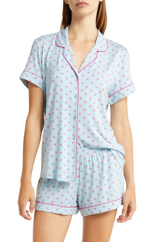 Nordstrom Moonlight Eco Short Pajamas In Blue Basalt Flower Geo