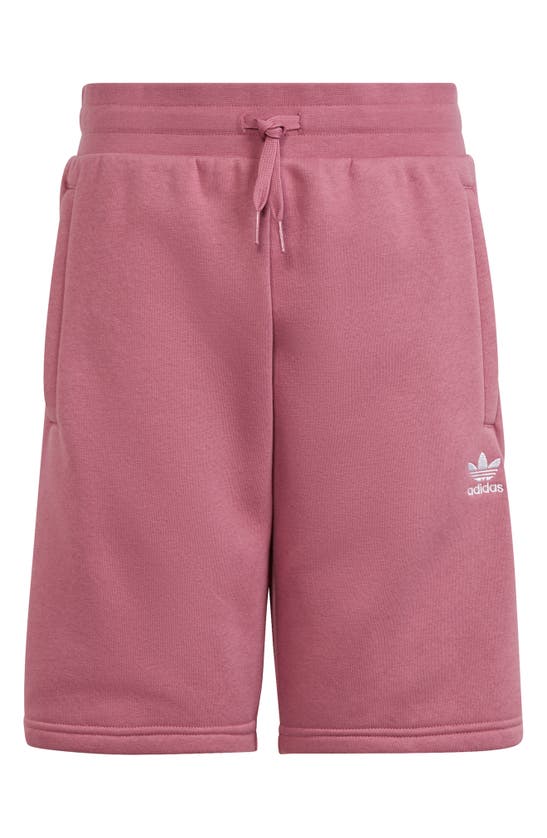Adidas Originals Kids' Trefoil Logo Track Shorts In Pink