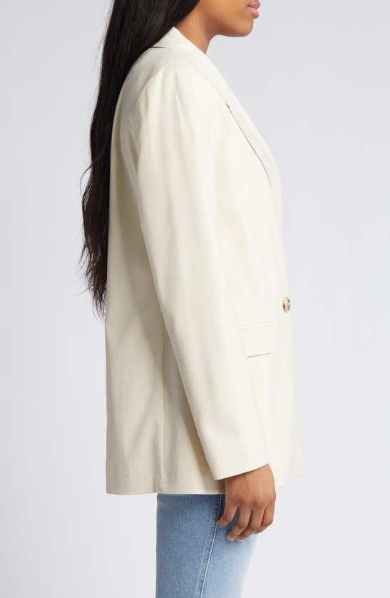 Shop Topshop Double Breasted Blazer In Stone