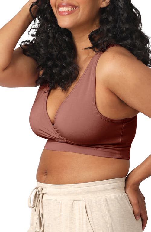 Shop Kindred Bravely Racerback Crossover Maternity/nursing Bra In Redwood