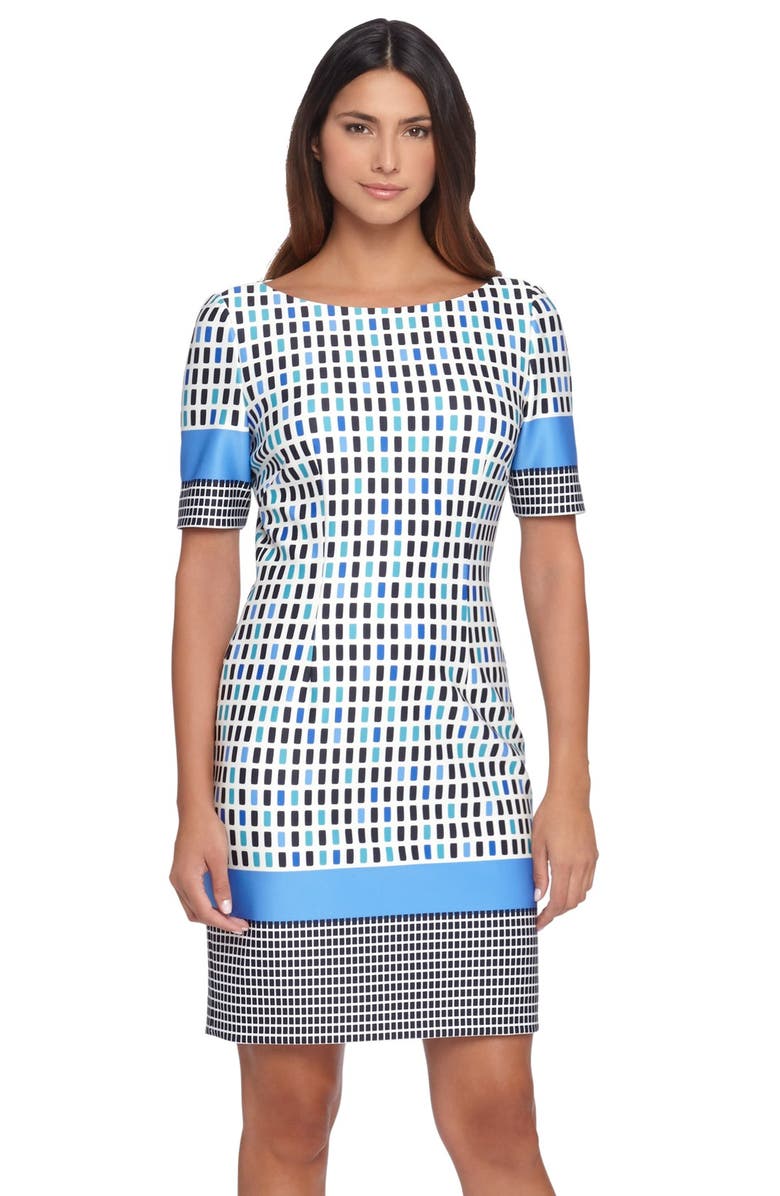 Tahari Print Scuba Sheath Dress (Regular & Petite) | Nordstrom