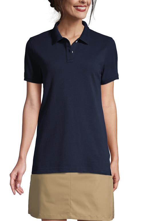 Shop Lands' End School Uniform Young  Tall Short Sleeve Mesh Polo Shirt In Classic Navy