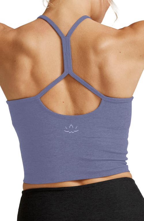 Shop Beyond Yoga Space Dye Slim Racerback Crop Tank In Periwinkle Cloud Heather