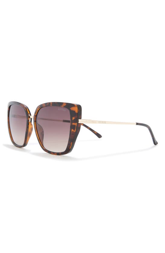 Shop Guess 56mm Butterfly Sunglasses In Dark Havana / Gradient Brown