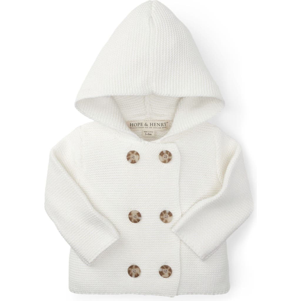 Hope & Henry Baby Faux Fur Hooded Jumper In Soft White