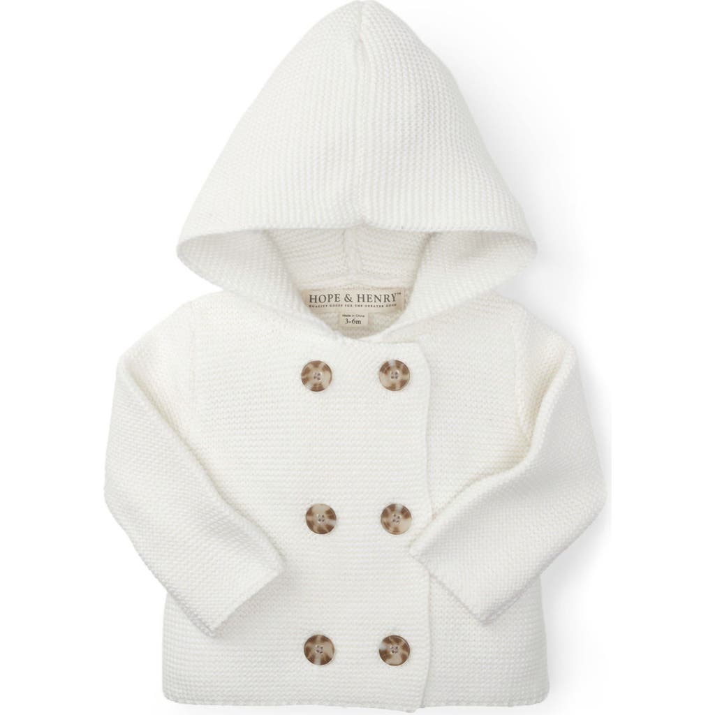 Hope & Henry Baby Faux Fur Hooded Sweater, Infant In Soft White