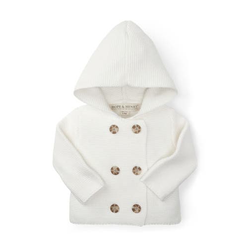 Hope & Henry Baby Faux Fur Hooded Sweater, Infant In Soft White