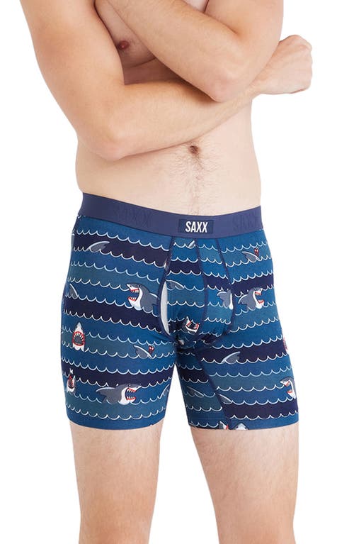 SAXX Vibe Extra Supersoft Slim Fit Boxer Briefs in Get Sharky-Hurricane 