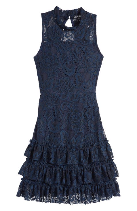 Kids' Chacha Lace Overlay Party Dress (Big Kid)