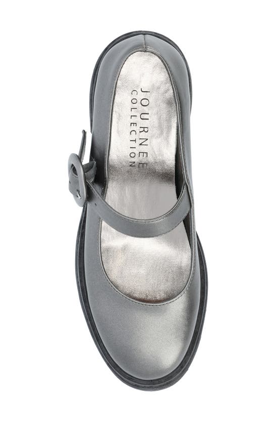 Journee Collection Zarynn Mary Jane Platform Pump In Pewter