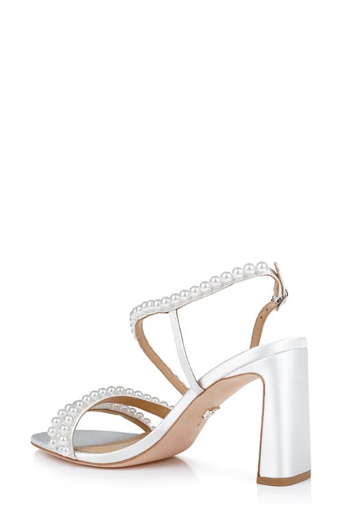 Shop Badgley Mischka Collection Amora Slingback Sandal In White Satin