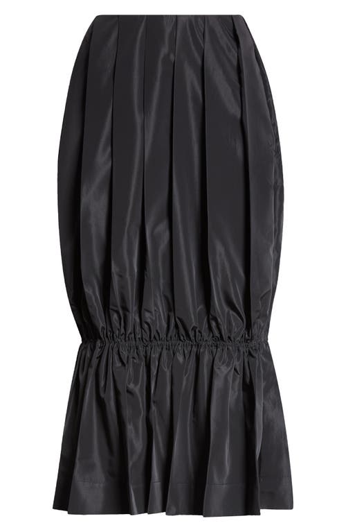 Simone Rocha Pleated Egg Midi Skirt In Black