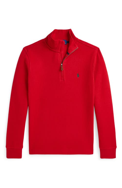 Ralph Lauren Kids' Estate Rib Half Zip Pullover in Red 