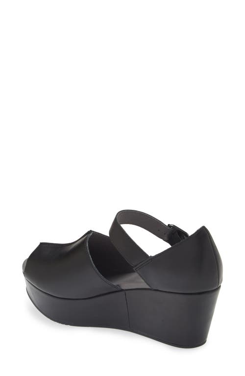 Shop Chocolat Blu Wawa Platform Wedge Sandal In Black Leather