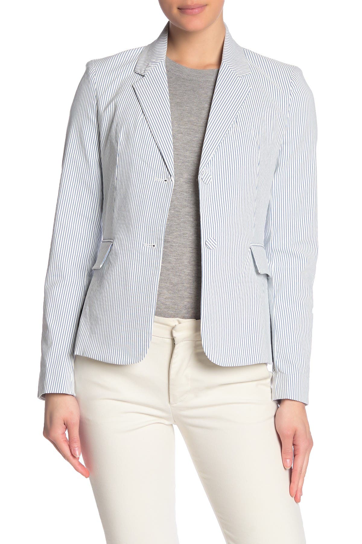A New Day Women's Striped Seersucker career professional blazer jacket 