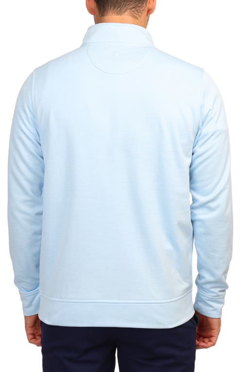 Tailorbyrd Luxe Performance Fleece Quarter Zip Pullover In Cornflower Blue
