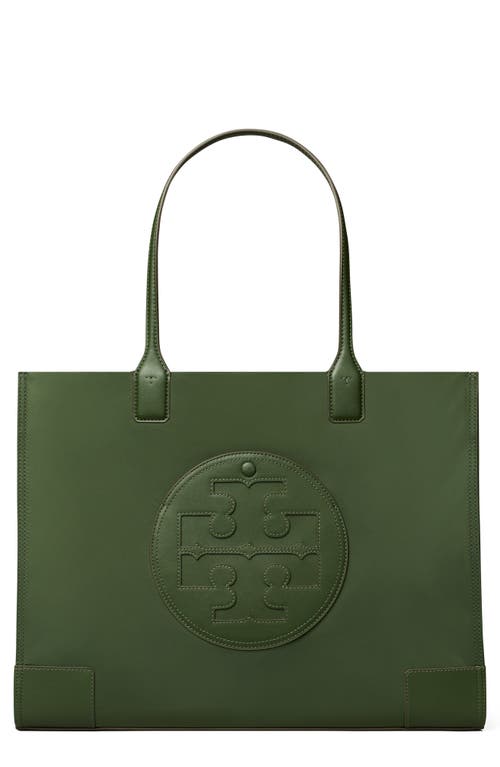 Shop Tory Burch Ella Nylon Tote In Basil