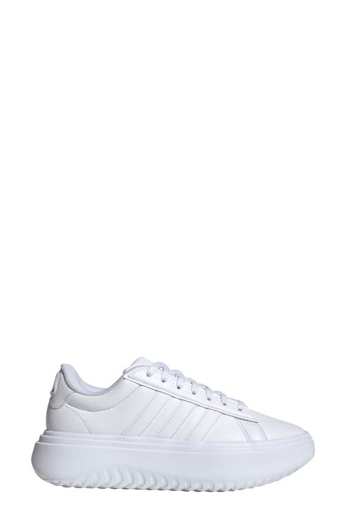 Adidas Originals Adidas Grand Platform Sneaker In White/white/crystal White