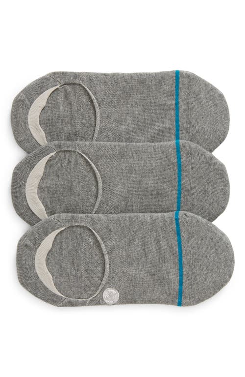 Icon 3-Pack No-Show Liner Socks in Heather Grey