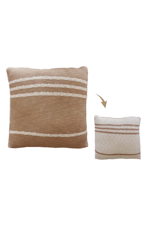 Lorena Canals Set of 2 Stripe Knit Cushions in Powder /Natural at Nordstrom