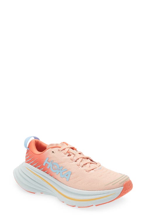 Shop Hoka Bondi X Running Shoe In Camellia/peach Parfait