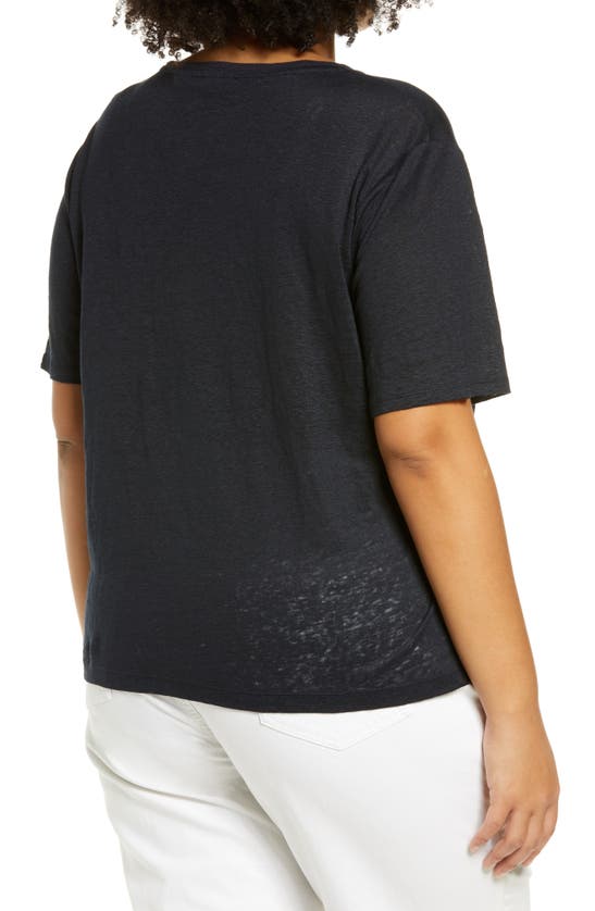 Shop Vince Relaxed Linen Crewneck T-shirt In Coastal