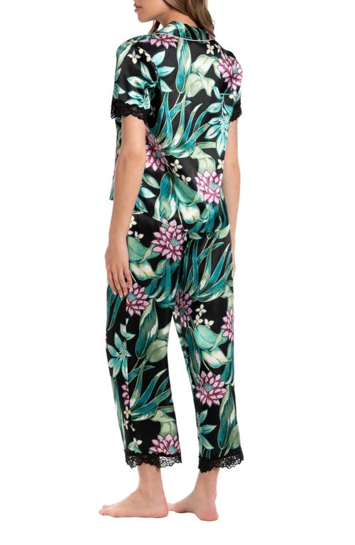 In Bloom By Jonquil Adeline Lace Trim Crop Pajamas In Black