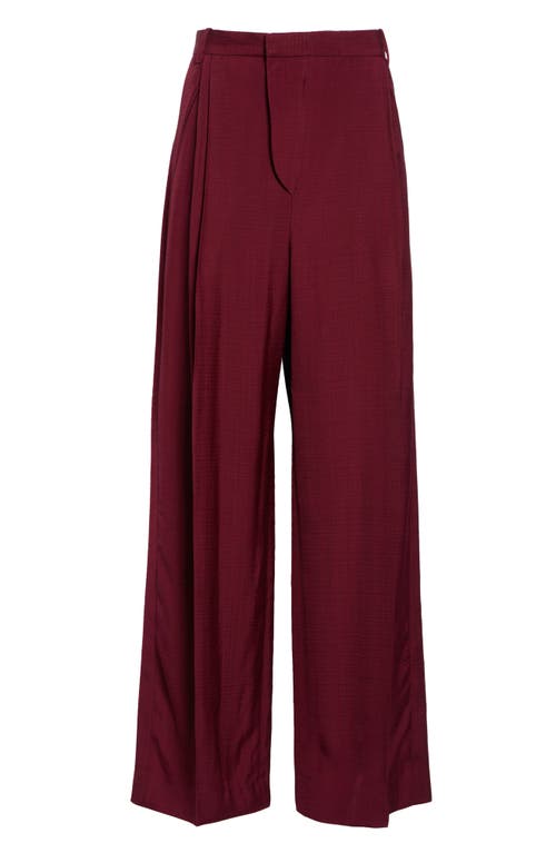 Shop Victoria Beckham Pleated Wide Leg Trousers In Port