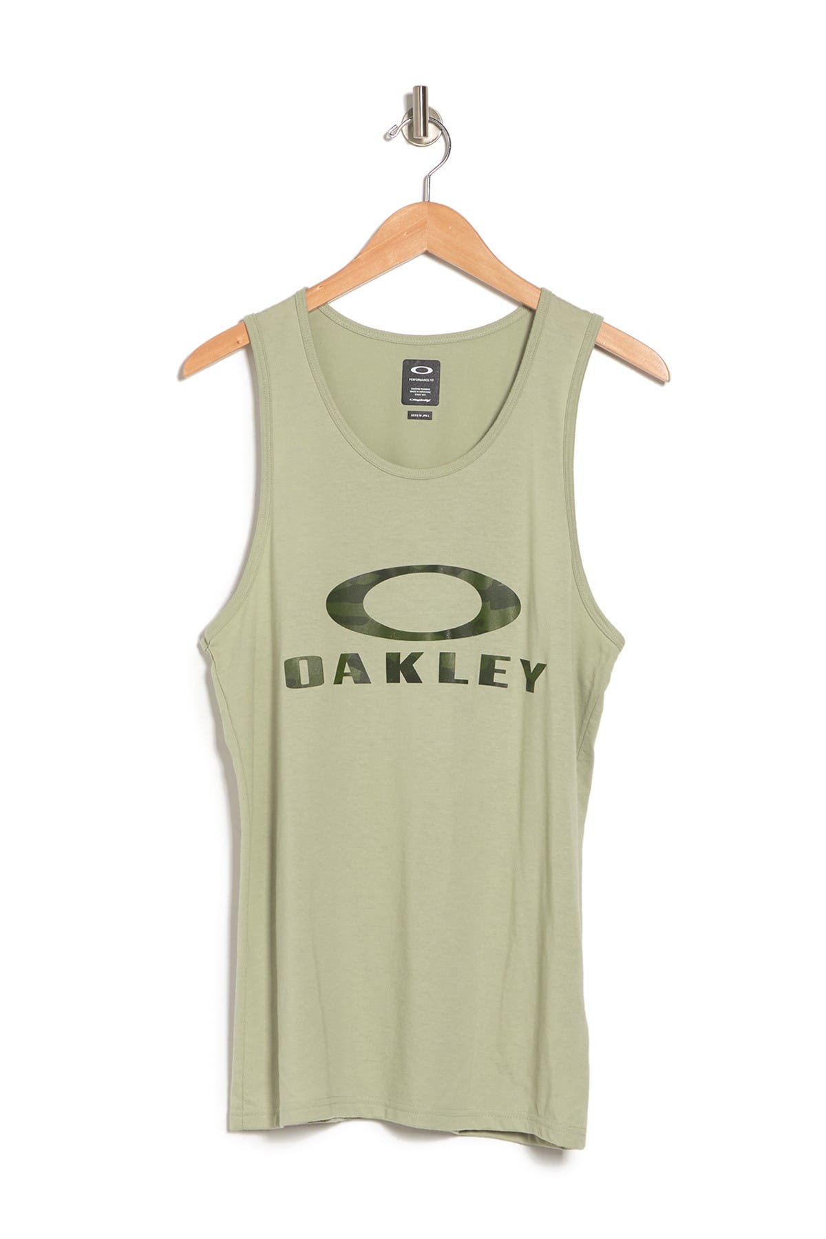 Oakley Bark Logo Print Tank In Uniform Green