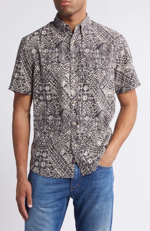 Faherty Breeze Short Sleeve Button-down Shirt In Black