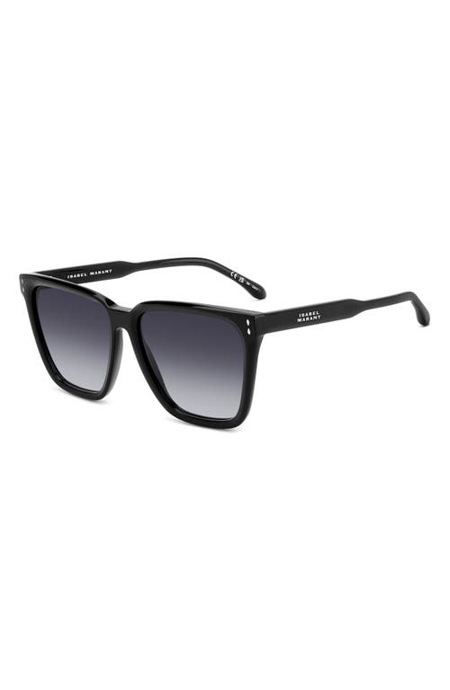 Shop Isabel Marant 58mm Cat Eye Sunglasses In Black/grey Shaded