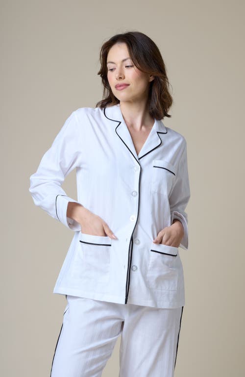 Kip. Kip Premium Cotton Pajama Set In Monochrome