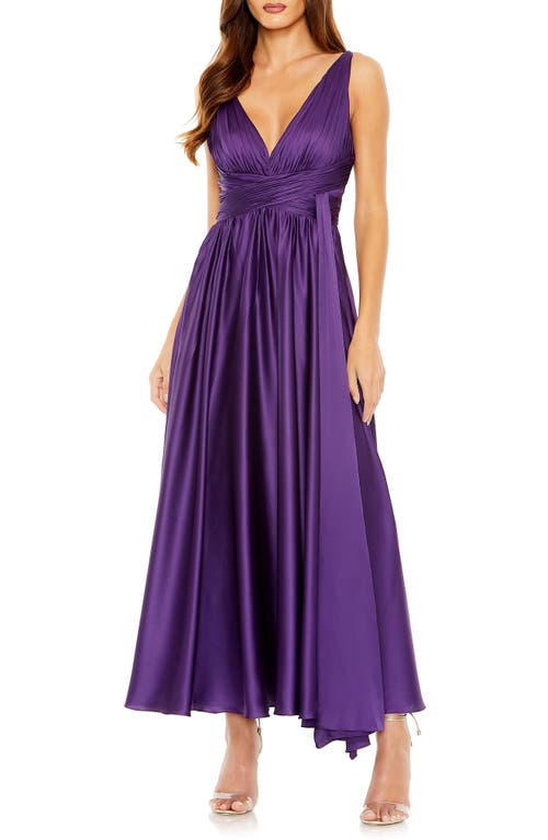 Mac Duggal Ruched A-Line Gown Purple at Nordstrom,