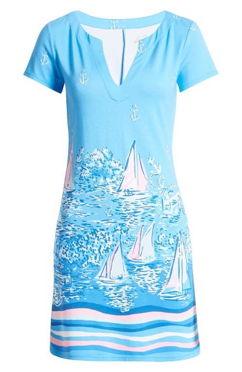Shop Lilly Pulitzer ® Sophiletta Upf 50+ Minidress In Lunar Blue Nauti Knit Dress