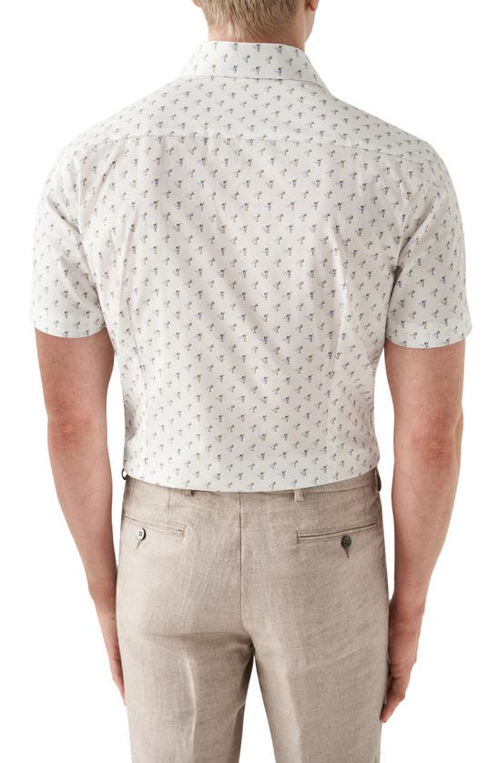 Shop Eton Contemporary Fit Drink Print Short Sleeve Shirt In Natural