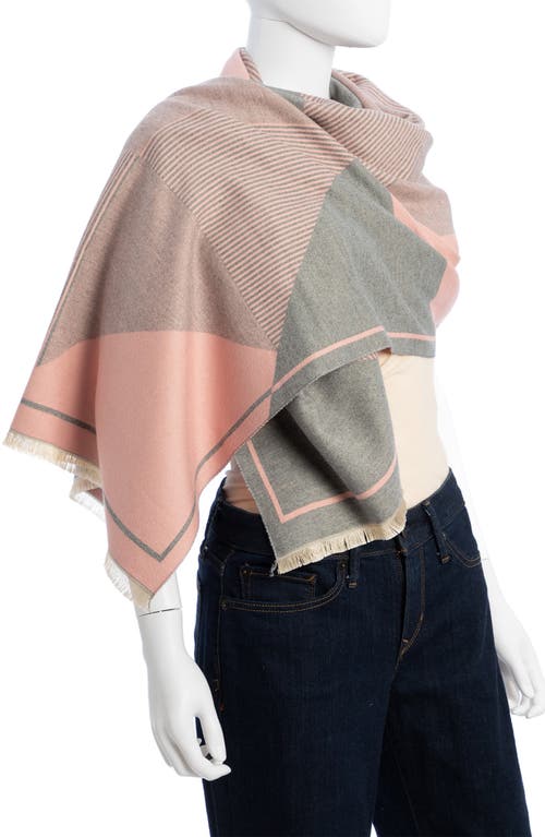 Saachi Mosaic Reversible Scarf In Blush/grey