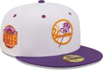 New York Yankees Cooperstown 59FIFTY Cream/Purple Fitted - New Era