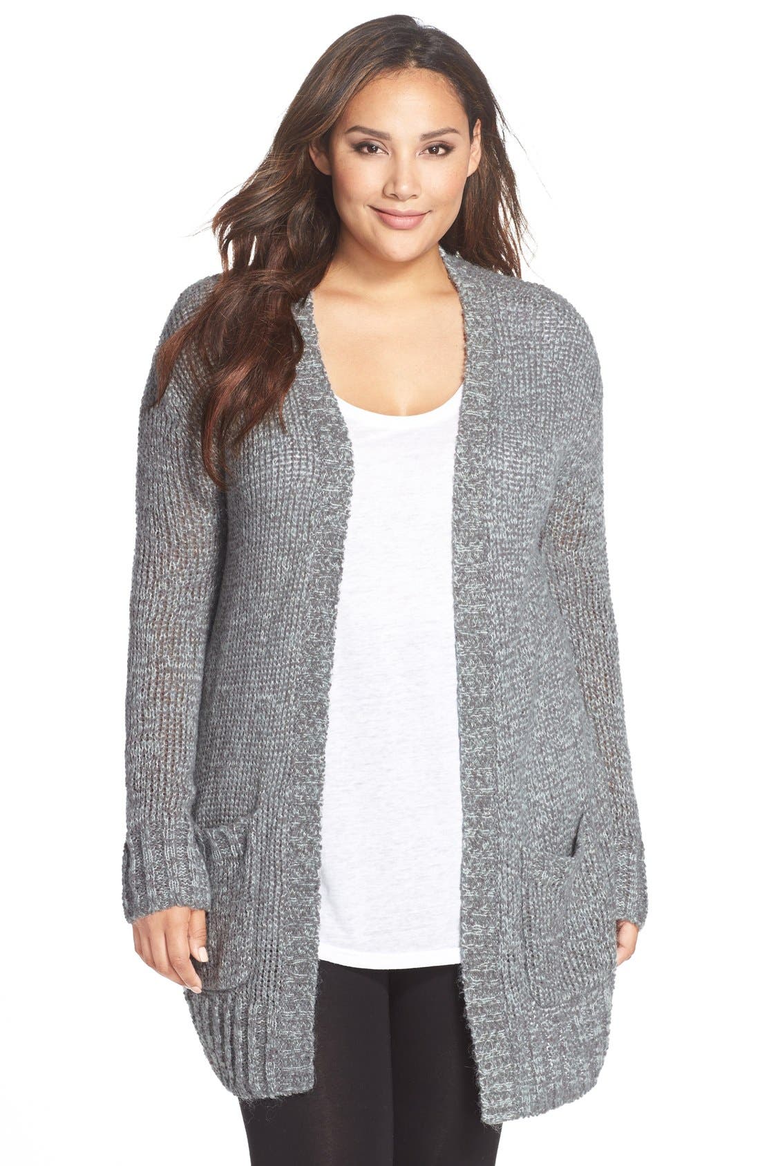 Make + Model Open Knit Long Cardigan (Plus Size) Nordstrom