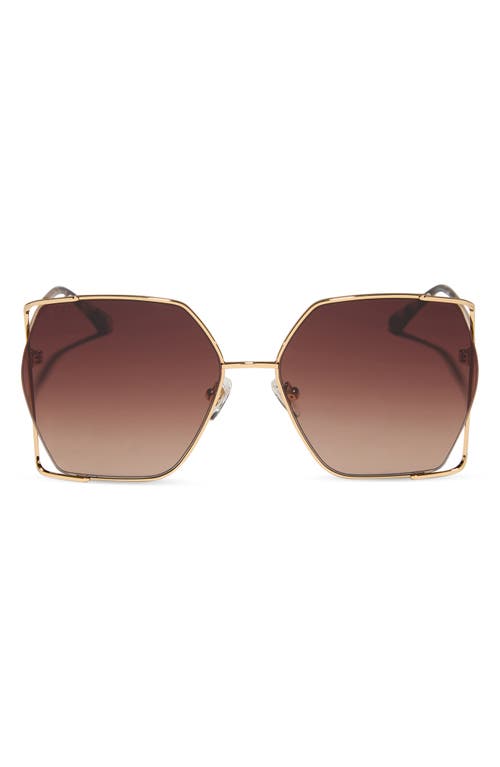 Diff Donna Iv 61mm Gradient Square Sunglasses In Brown Gradient