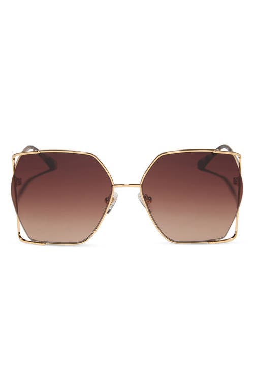 DIFF Donna IV 61mm Gradient Square Sunglasses in Brown Gradient 